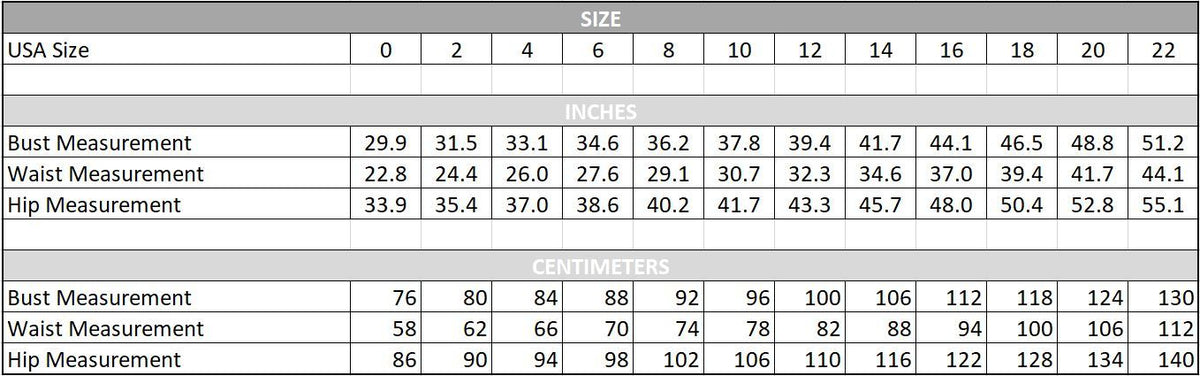 Pronovias Size Chart